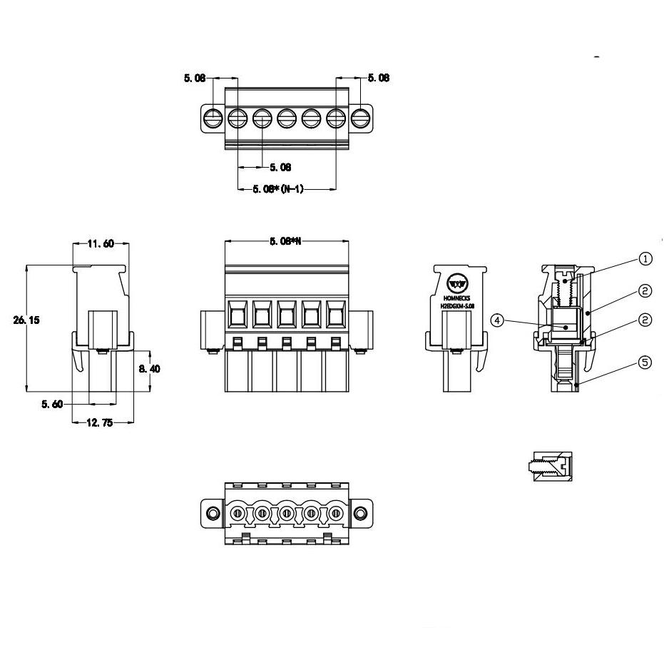 4 way connector block