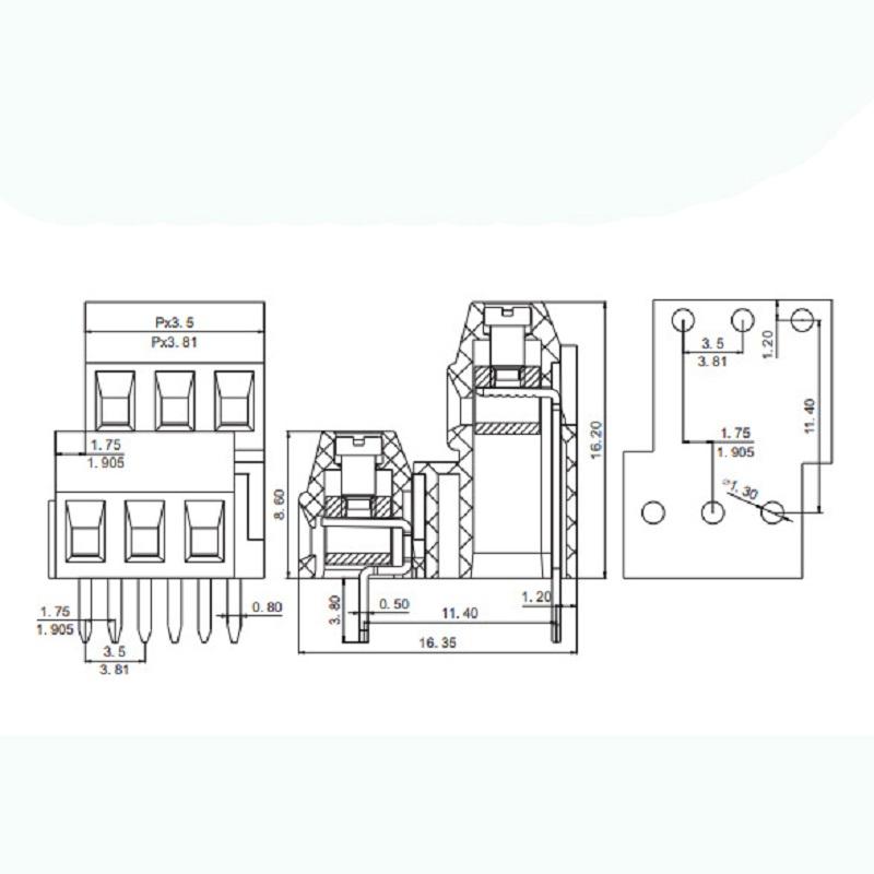 2 pin screw terminal